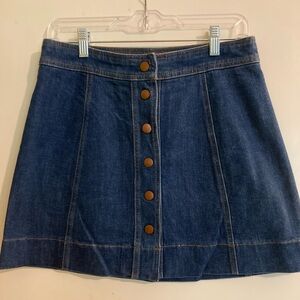 Madewell Snap Front Denim Mini Skirt
